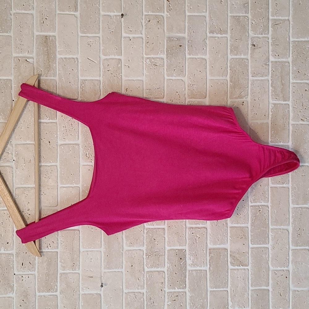 Shinestar Women's Pink Tank Bodysuit Sz M